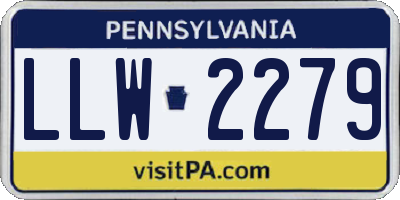 PA license plate LLW2279