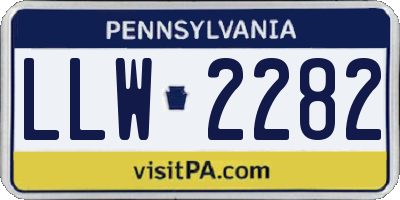 PA license plate LLW2282