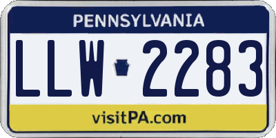 PA license plate LLW2283