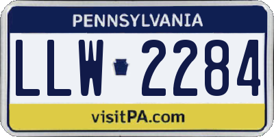 PA license plate LLW2284