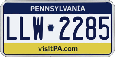 PA license plate LLW2285