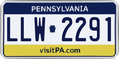 PA license plate LLW2291