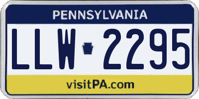 PA license plate LLW2295