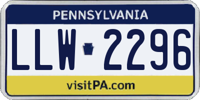 PA license plate LLW2296