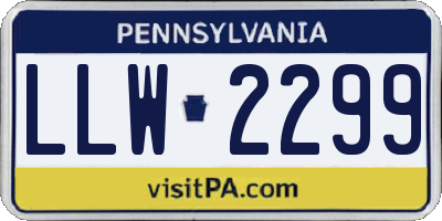 PA license plate LLW2299
