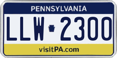 PA license plate LLW2300