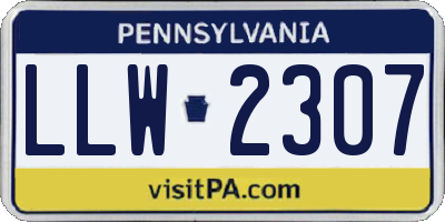 PA license plate LLW2307