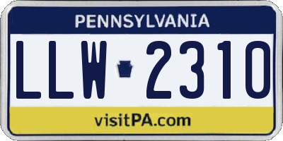 PA license plate LLW2310