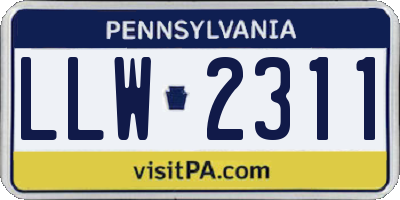 PA license plate LLW2311