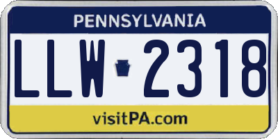 PA license plate LLW2318