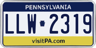 PA license plate LLW2319