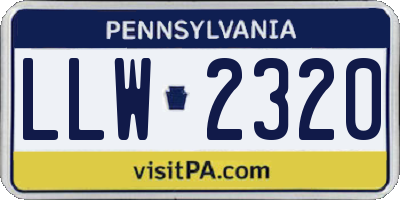 PA license plate LLW2320