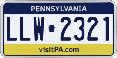 PA license plate LLW2321