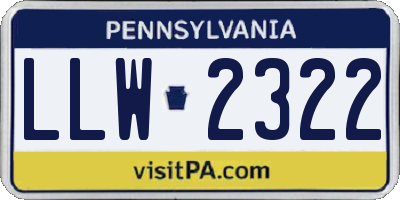 PA license plate LLW2322