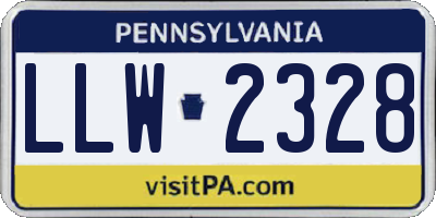 PA license plate LLW2328