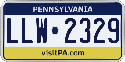 PA license plate LLW2329