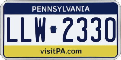 PA license plate LLW2330