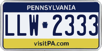 PA license plate LLW2333