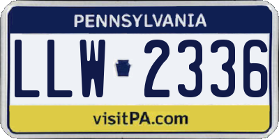 PA license plate LLW2336