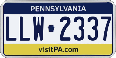 PA license plate LLW2337