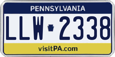 PA license plate LLW2338