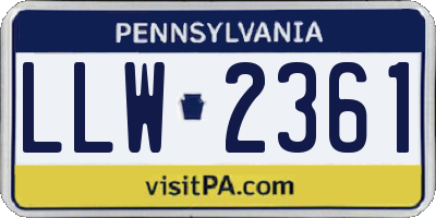 PA license plate LLW2361