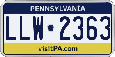 PA license plate LLW2363