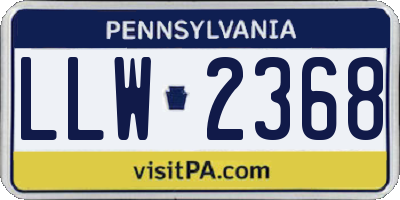 PA license plate LLW2368
