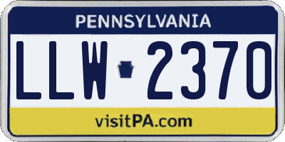 PA license plate LLW2370