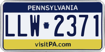 PA license plate LLW2371