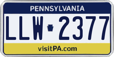 PA license plate LLW2377
