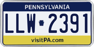 PA license plate LLW2391