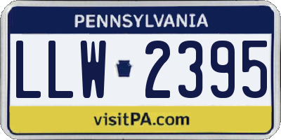 PA license plate LLW2395
