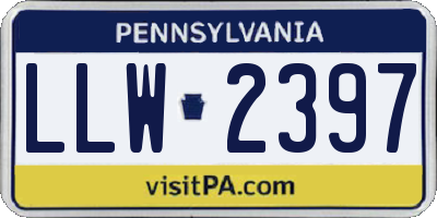 PA license plate LLW2397