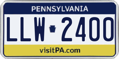 PA license plate LLW2400
