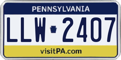 PA license plate LLW2407