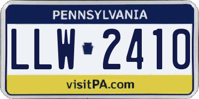 PA license plate LLW2410
