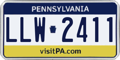 PA license plate LLW2411