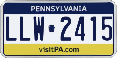 PA license plate LLW2415