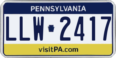 PA license plate LLW2417