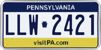 PA license plate LLW2421