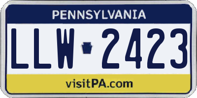 PA license plate LLW2423