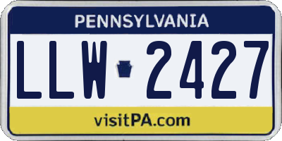 PA license plate LLW2427