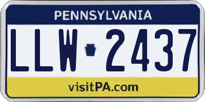 PA license plate LLW2437