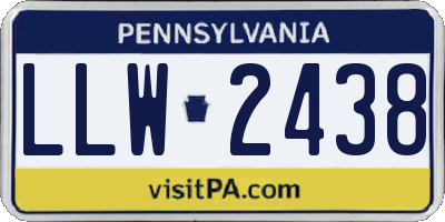 PA license plate LLW2438