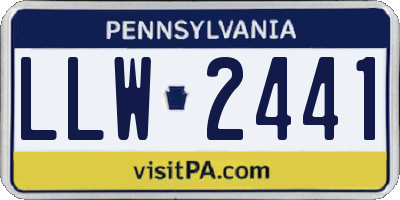 PA license plate LLW2441