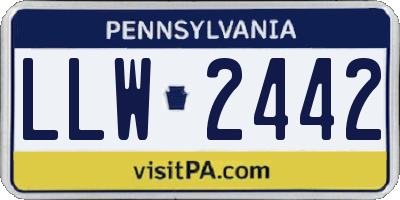 PA license plate LLW2442