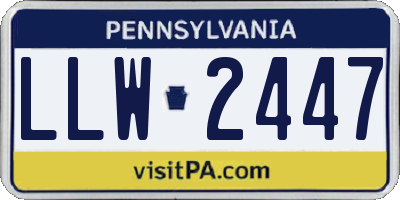 PA license plate LLW2447
