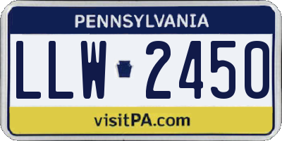 PA license plate LLW2450