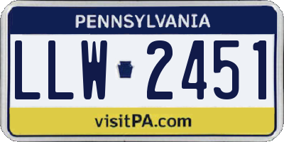 PA license plate LLW2451